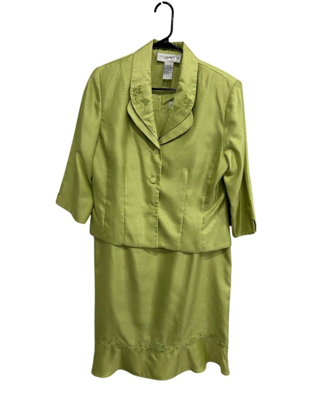 Sag Harbor 14 Green 2-Piece Dress Suit Embroidered Classic Academia Vintage